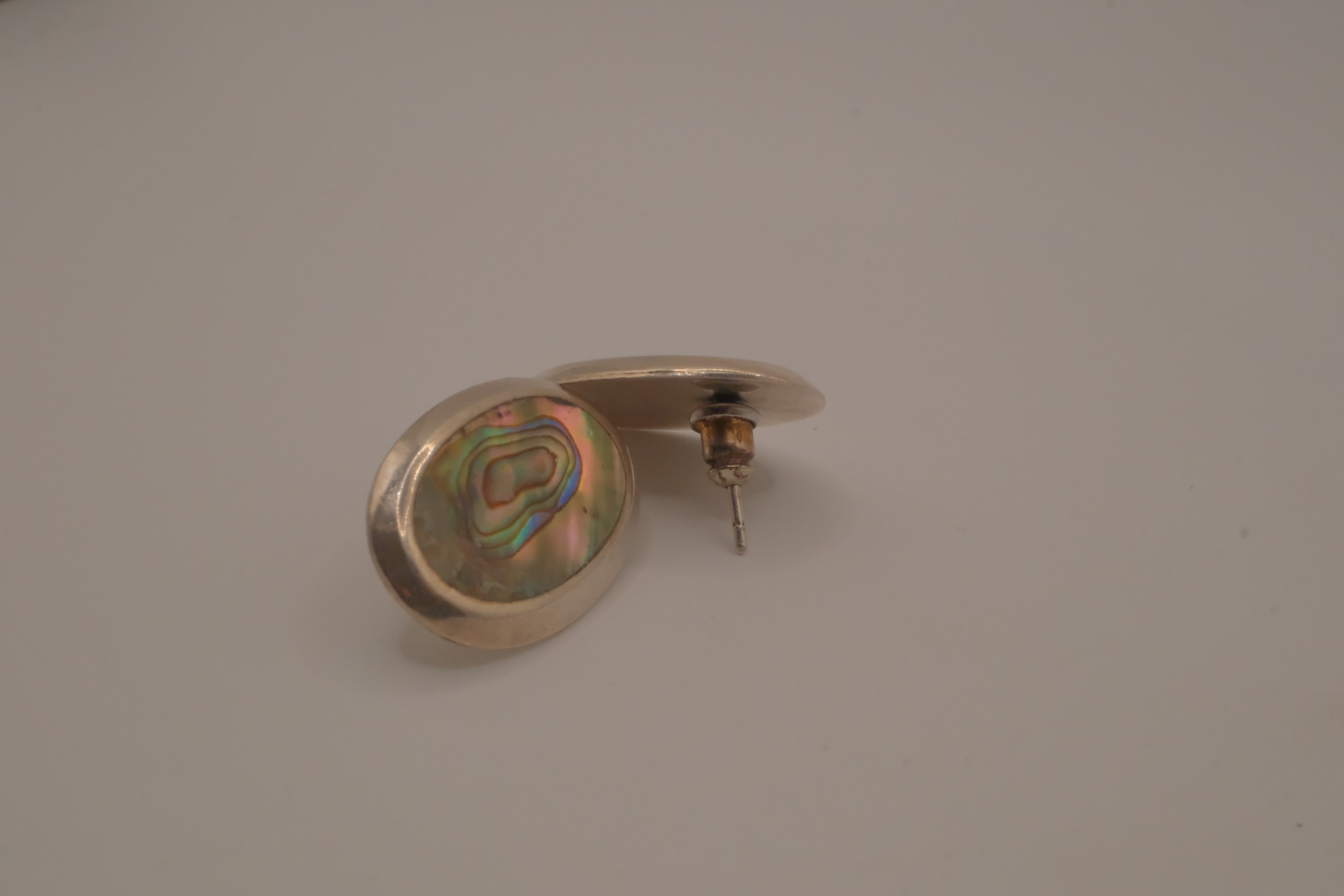 Vintage Sterling silver abalone shell earrings&nbsp;