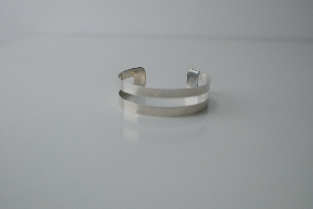 Vintage LBVYR Double Layered Silver Cuff&nbsp;