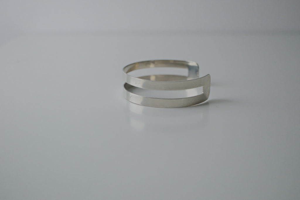Vintage LBVYR Double Layered Silver Cuff&nbsp;