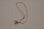 Sterling silver multicolor gemstone flower pendant necklace