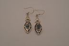 Vintage Sterling silver marquise-cut Black Onyx earrings