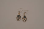 Vintage Sterling silver marquise-cut Black Onyx earrings