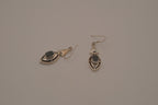 Vintage Sterling silver marquise-cut Black Onyx earrings