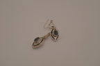 Vintage Sterling silver marquise-cut Black Onyx earrings