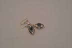 Vintage Sterling silver marquise-cut Black Onyx earrings