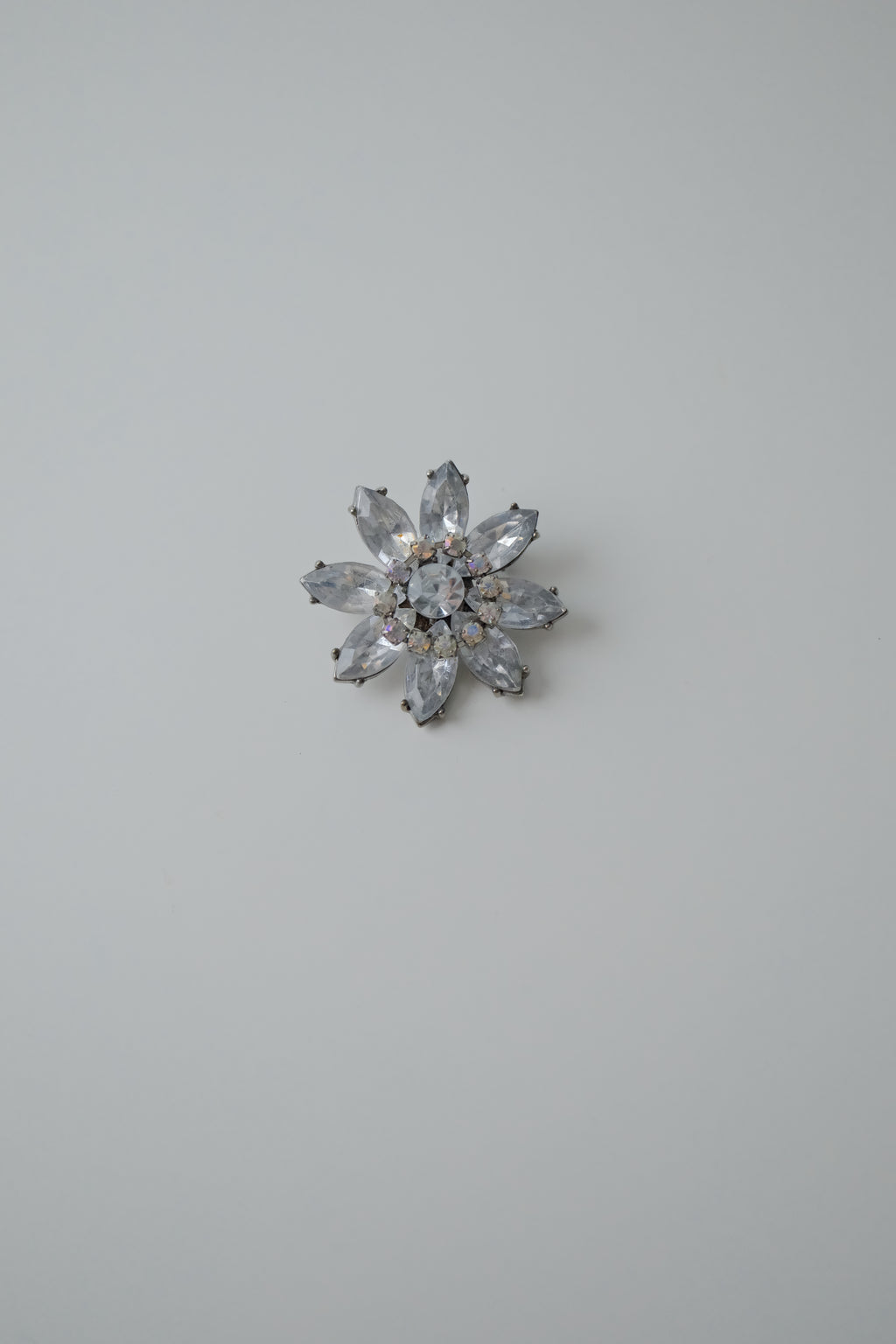 Vintage Rhinestone Flower Brooch