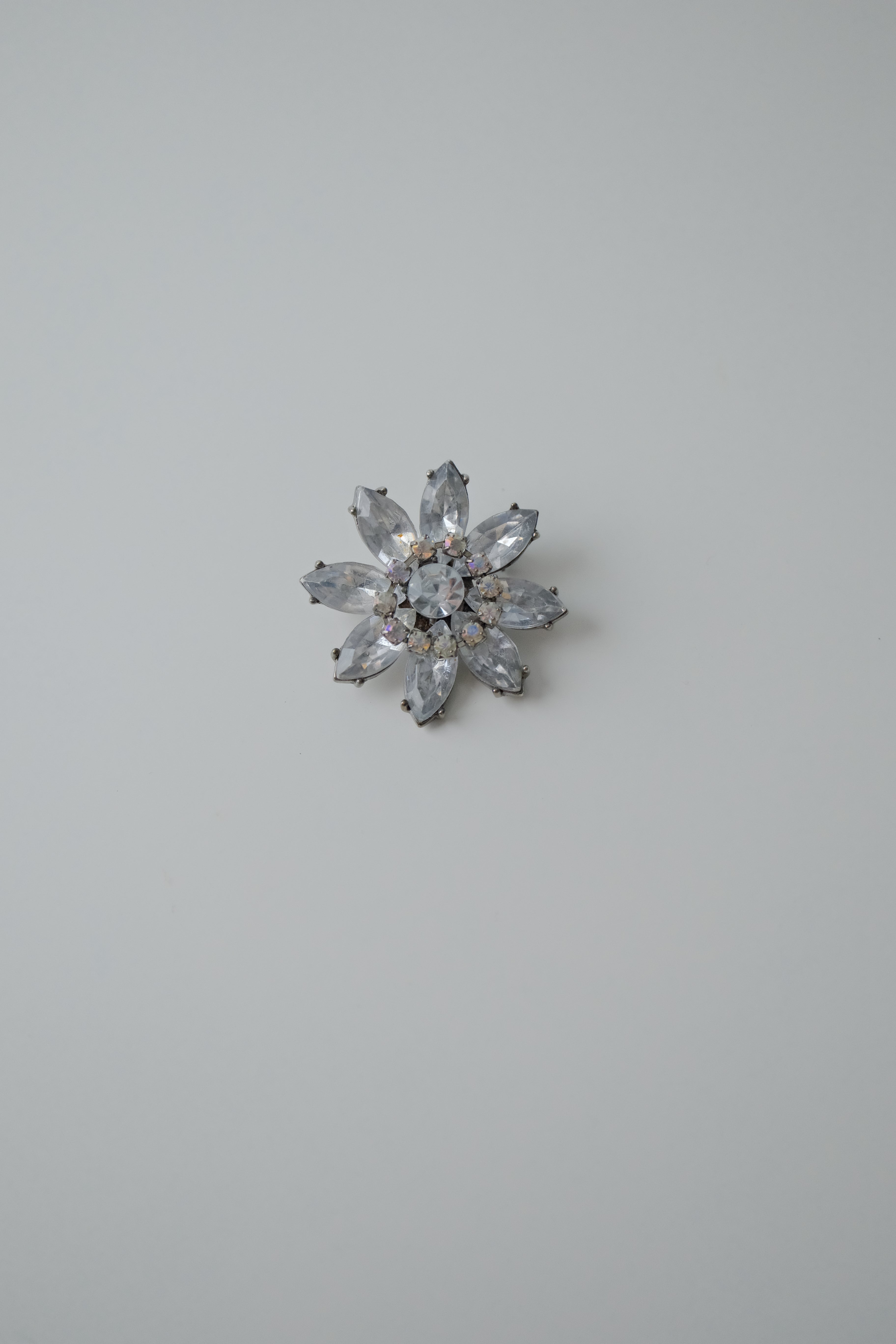 Vintage Rhinestone Flower Brooch