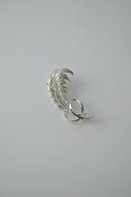 Vintage Curved Silver Leaf Brooch
