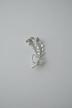 Vintage Curved Silver Leaf Brooch