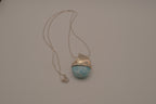 Sterling silver Larimar sailboat pendant