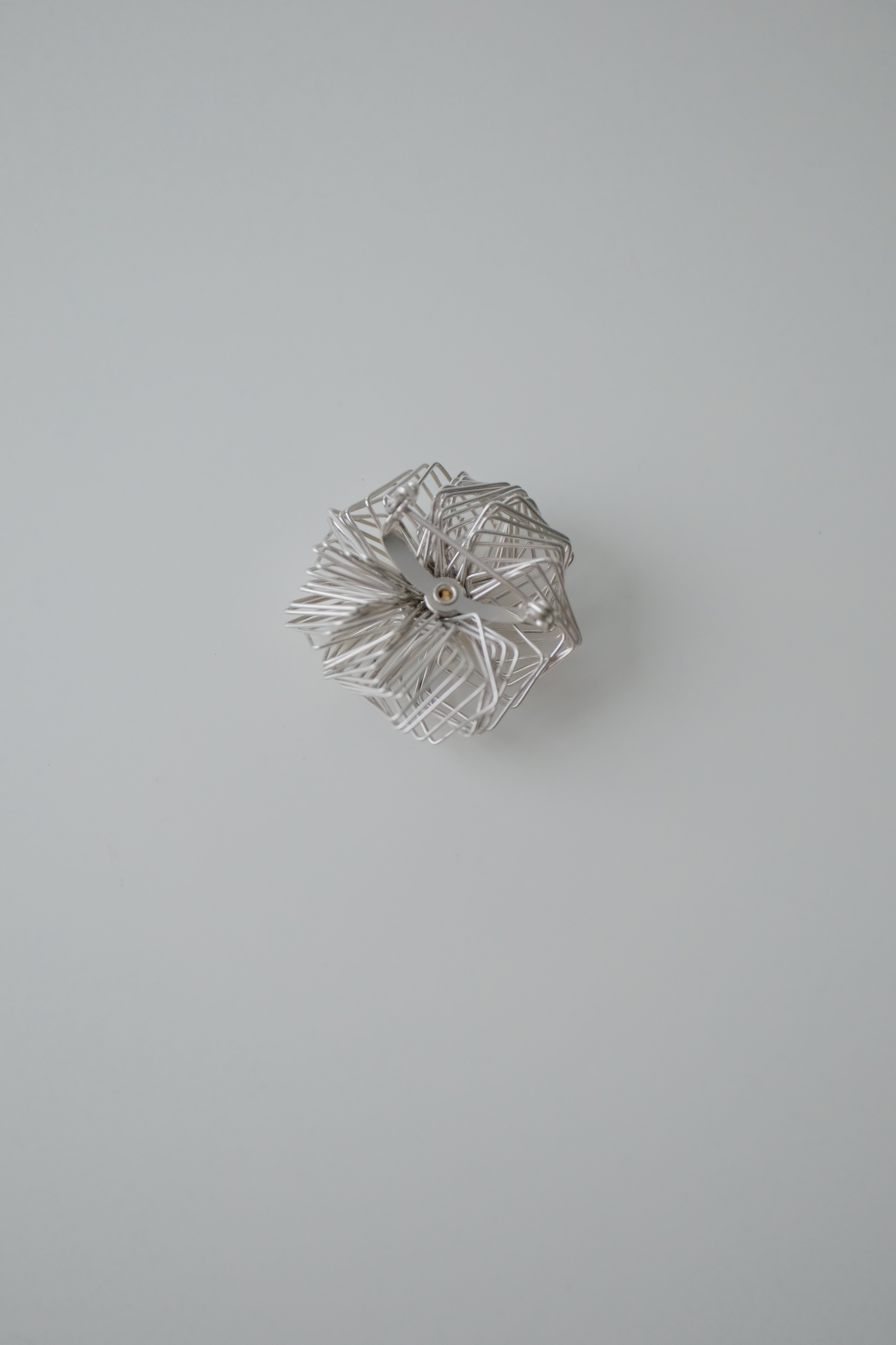 Vintage Wire Silver Pearl Brooch