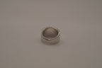Silver tone wide pave cocktail band ring