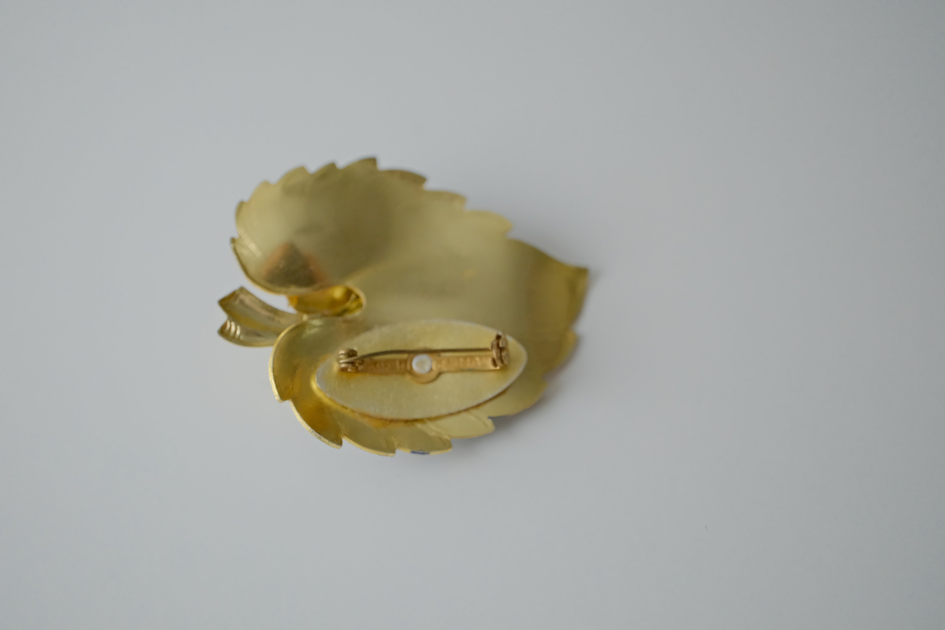 Vintage West Germany Enamel Leaf Brooch