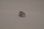 Silver tone wide pave cocktail band ring