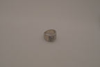 Silver tone wide pave cocktail band ring