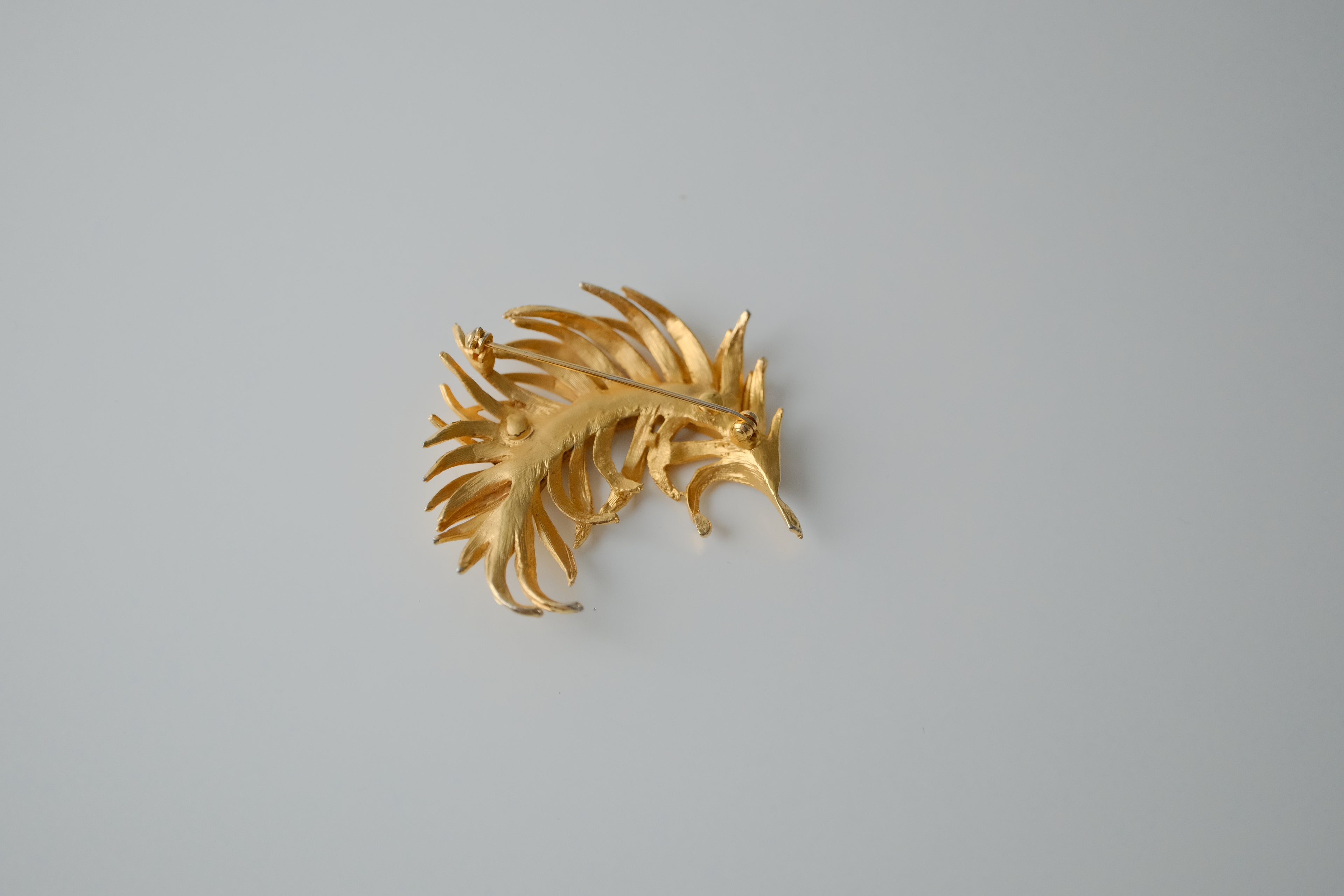 Vintage BSK Gold Leaf Brooch