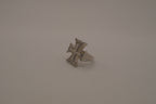 Silver tone Maltese cross ring