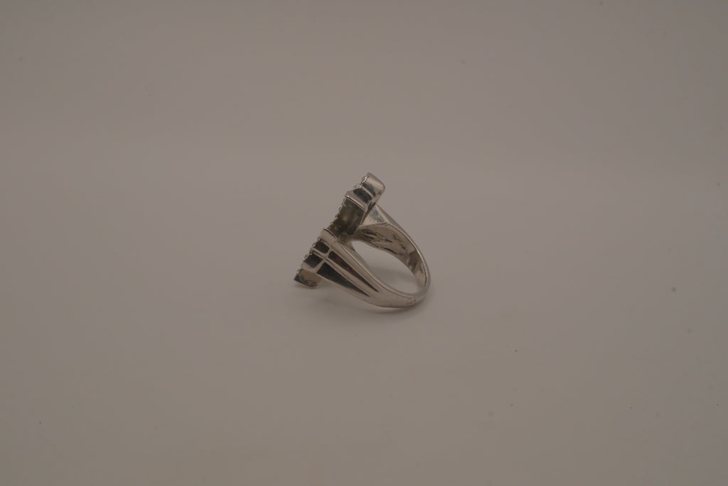 Silver tone Maltese cross ring