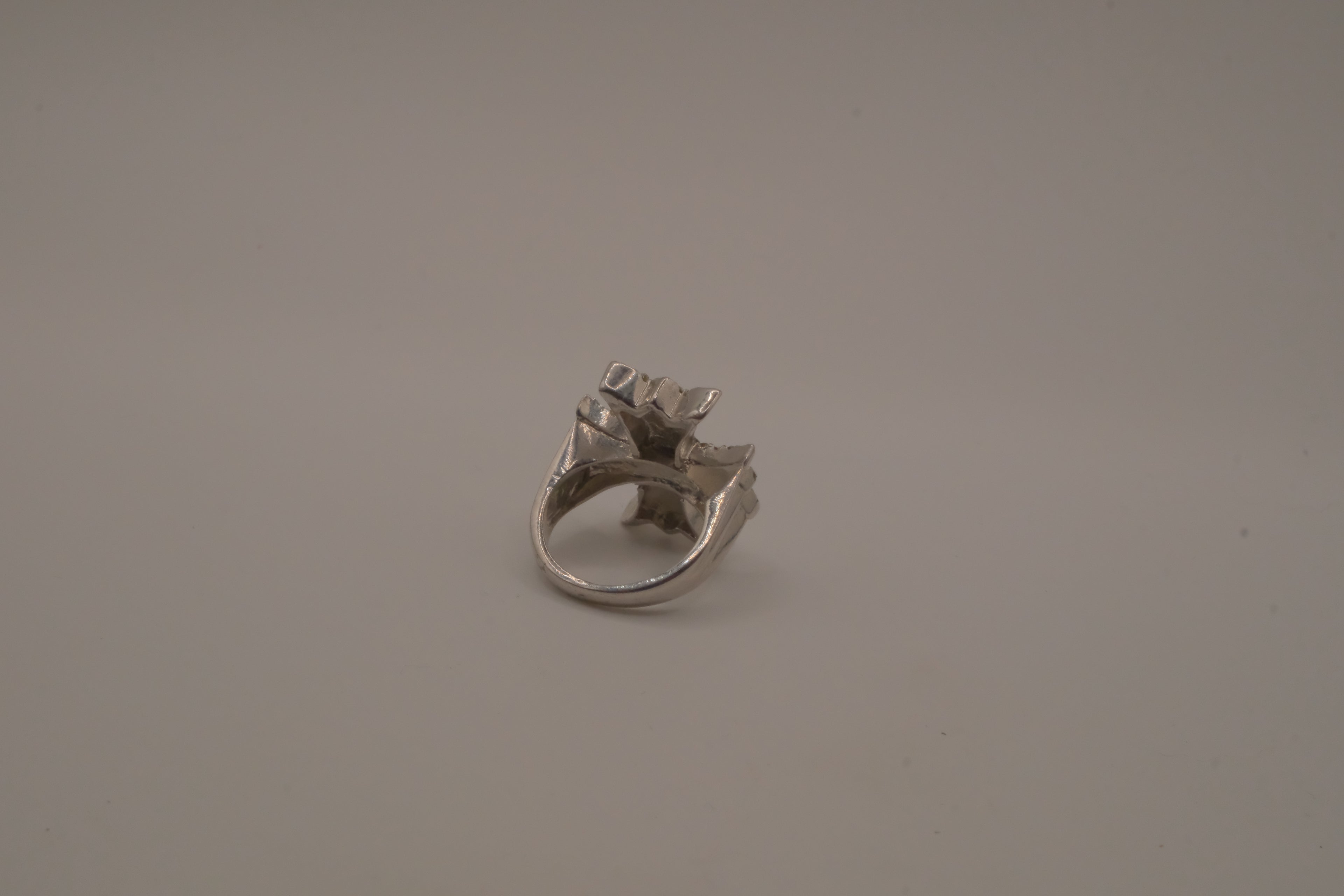 Silver tone Maltese cross ring