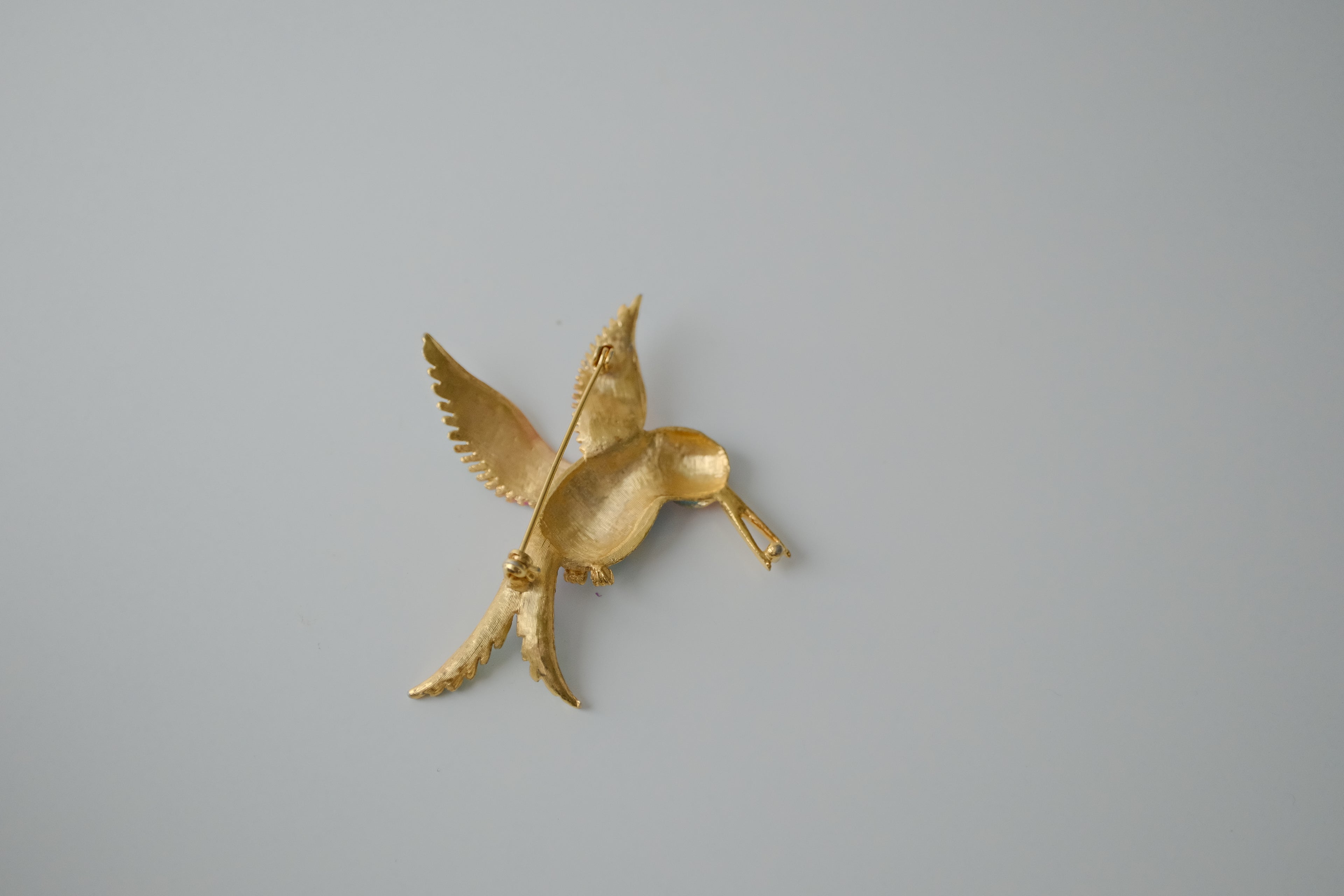 Vintage Colourful Hummingbird Brooch