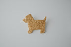 Vintage Textured Gold Tone Dog Brooch