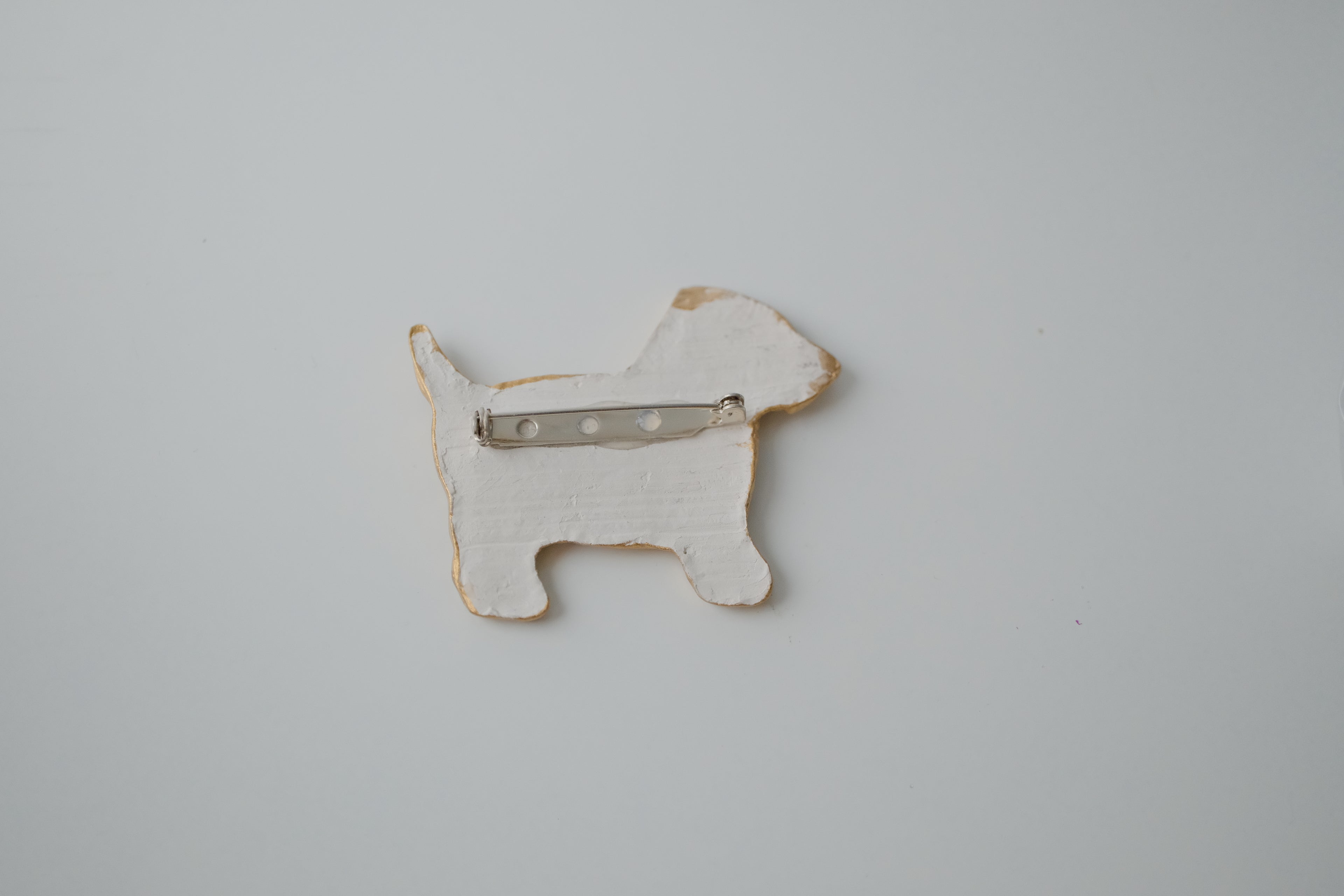 Vintage Textured Gold Tone Dog Brooch