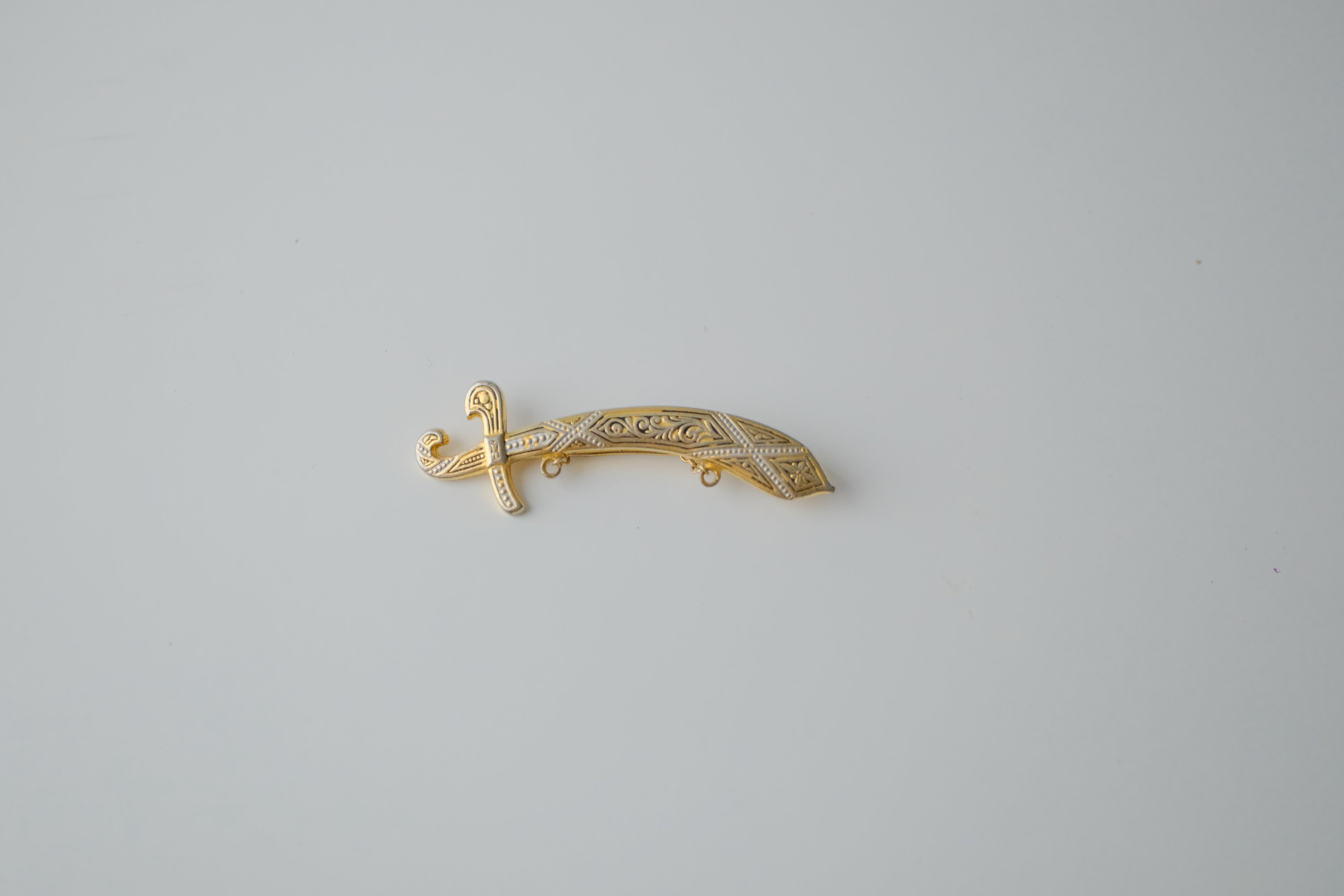 Vintage 1950s Damascene Sword Brooch