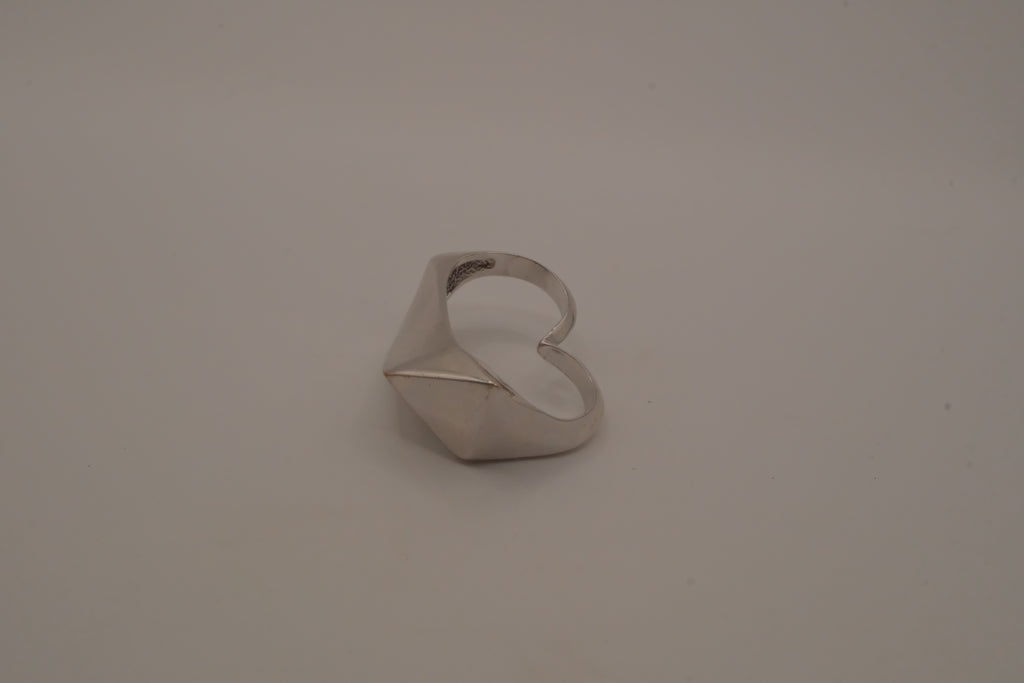 Modernist asymmetrical double finger ring