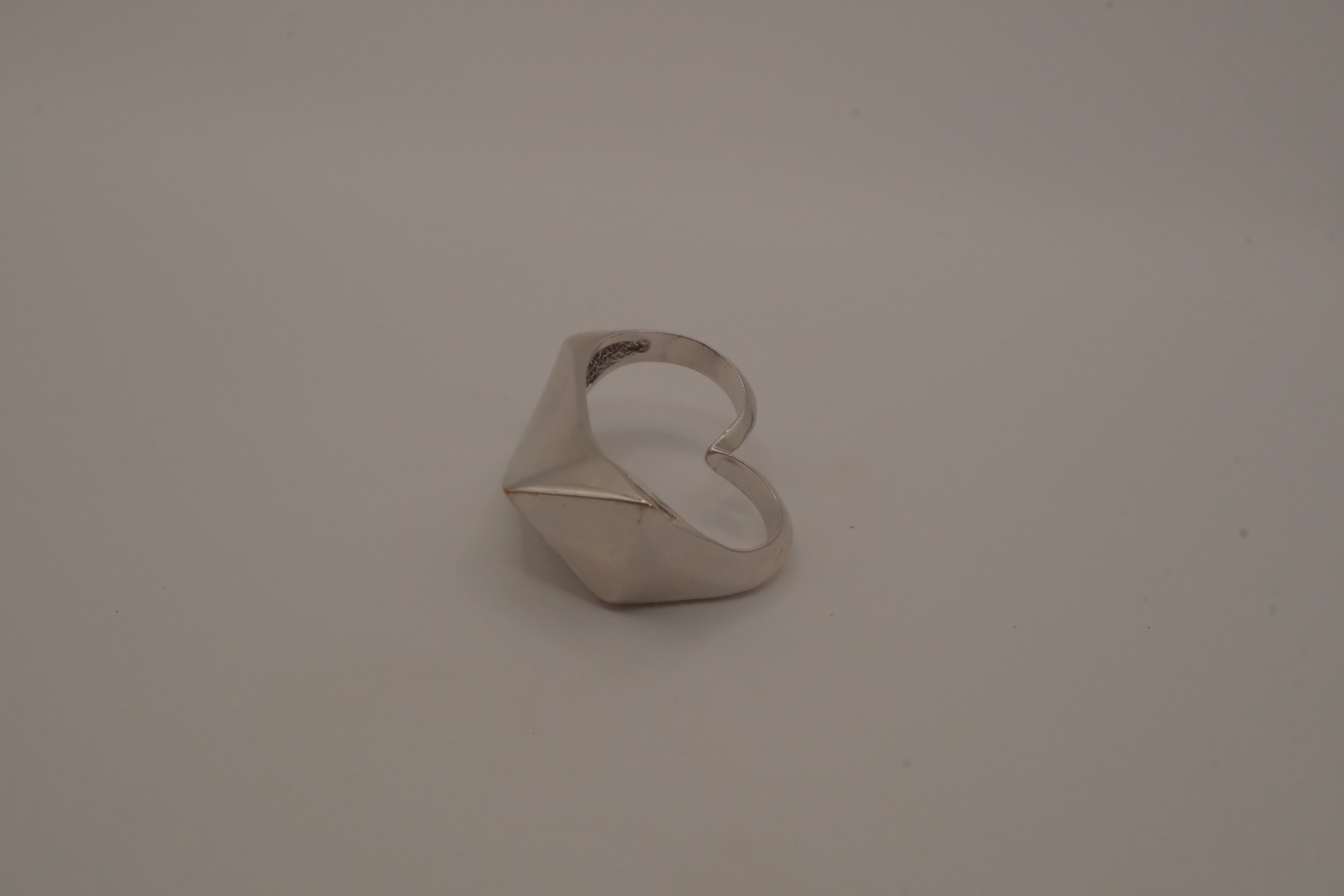 Modernist asymmetrical double finger ring
