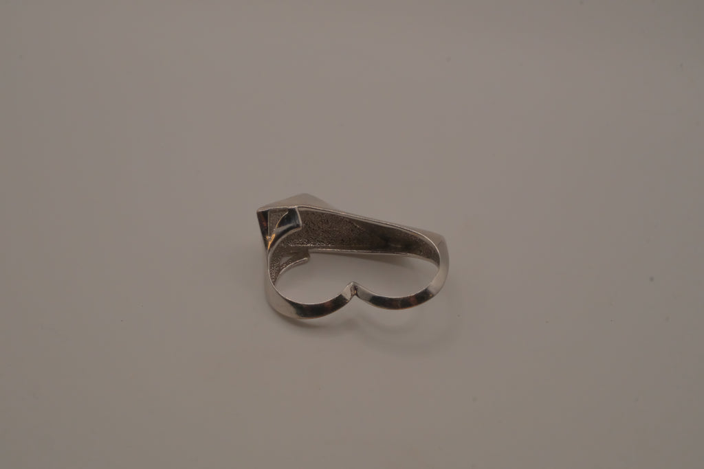 Modernist asymmetrical double finger ring