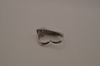 Modernist asymmetrical double finger ring