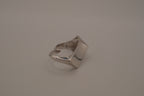 Modernist asymmetrical double finger ring