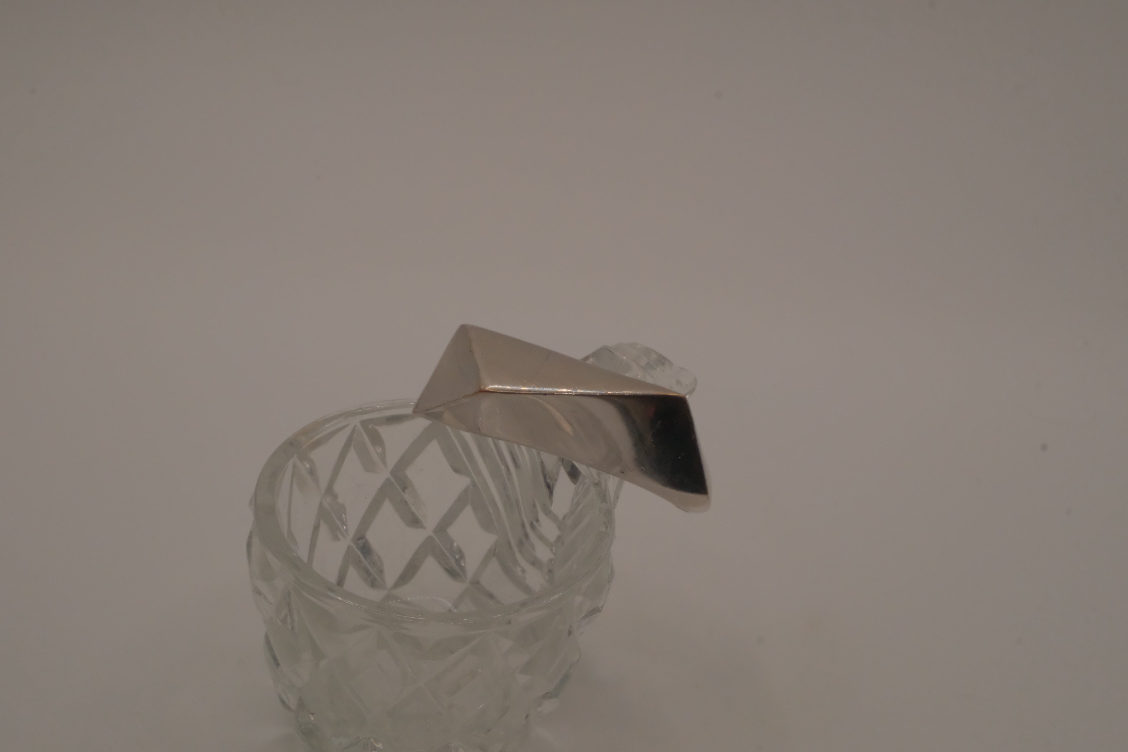 Modernist asymmetrical double finger ring