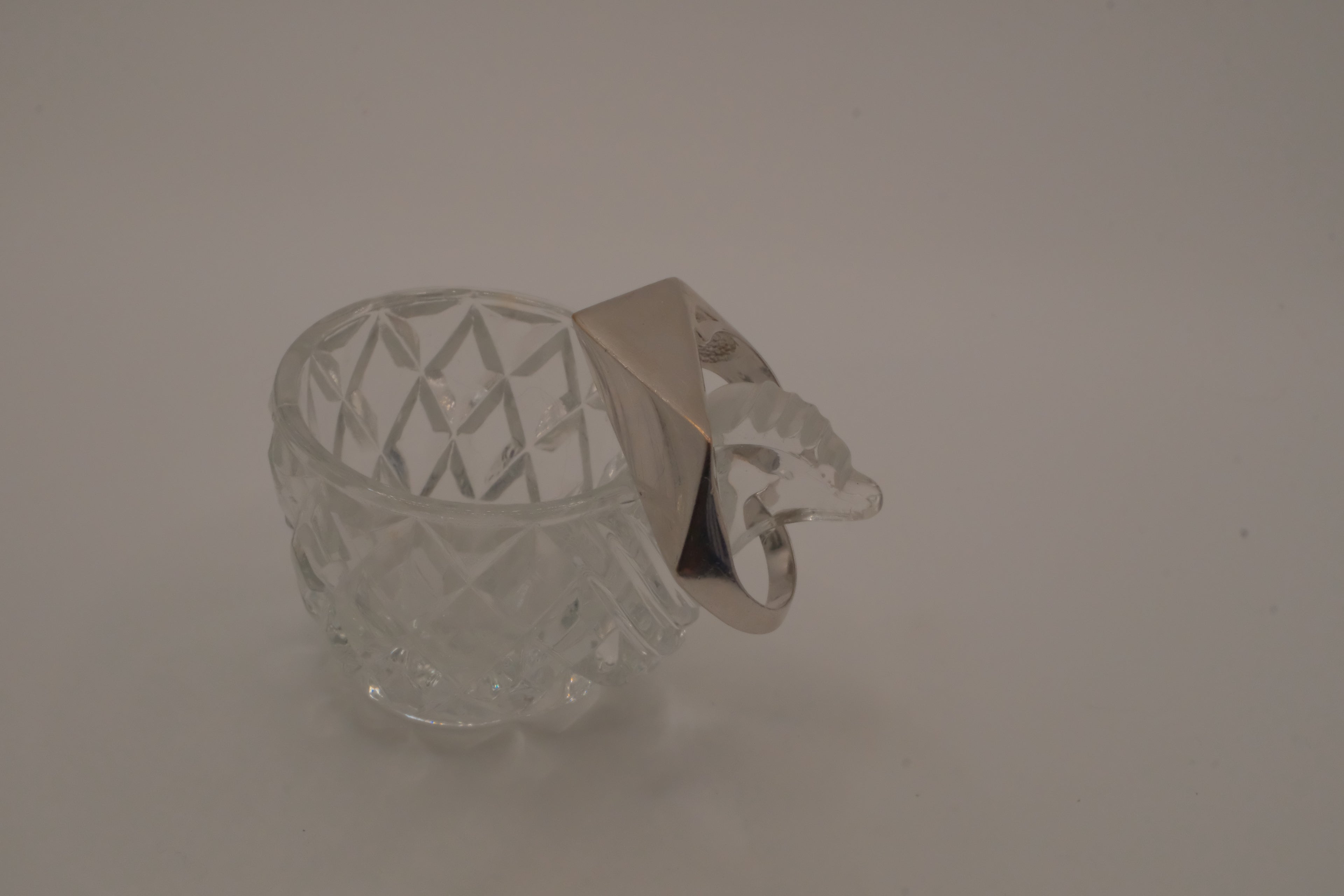 Modernist asymmetrical double finger ring
