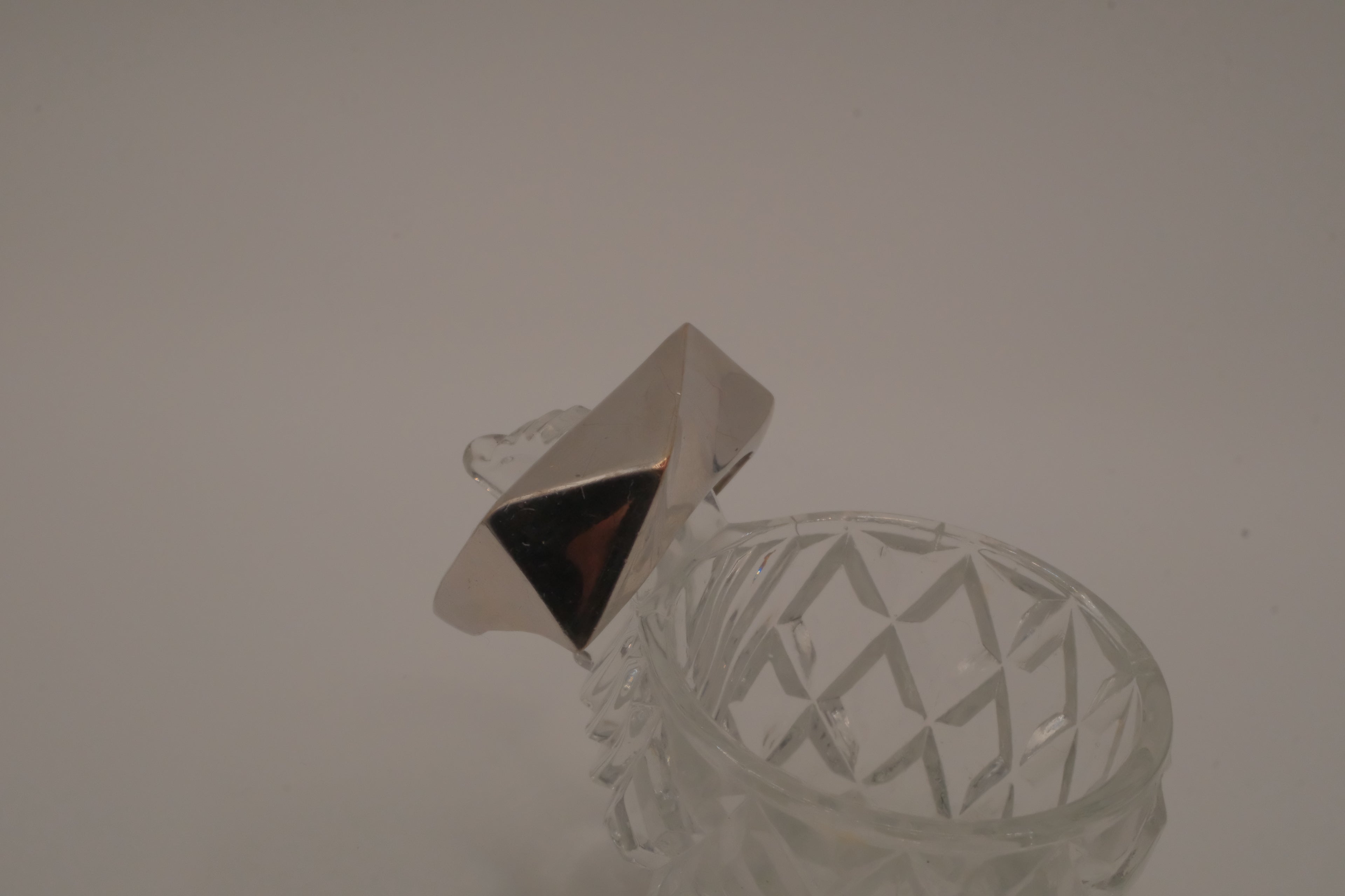 Modernist asymmetrical double finger ring