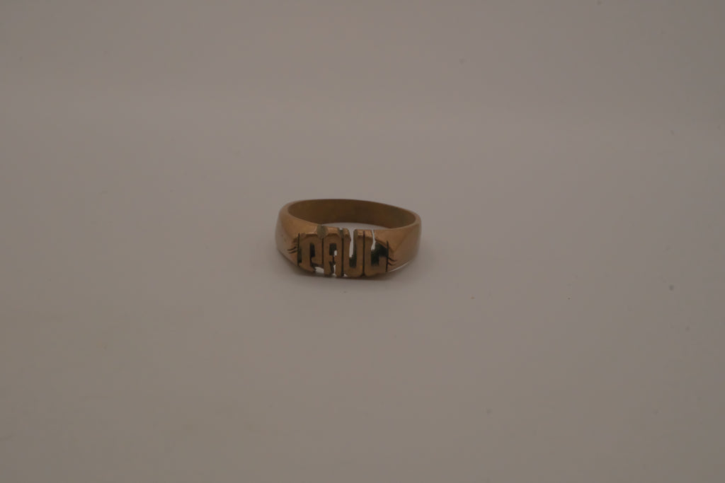 Vintage custom name "PAUL" sculpted ring