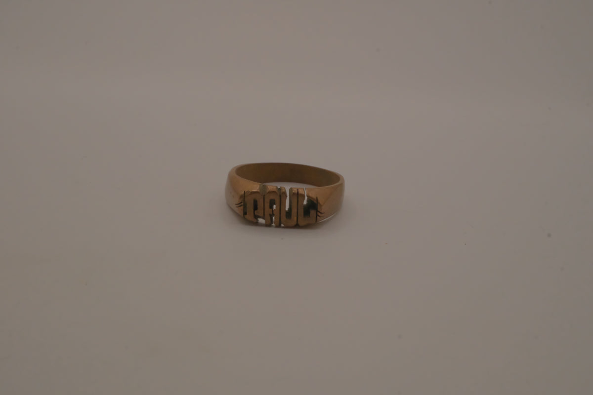 Vintage custom name "PAUL" sculpted ring