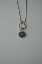 Vintage Blue Enamel Swirl Necklace