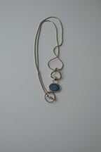 Vintage Blue Enamel Swirl Necklace