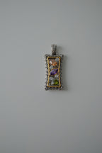 Vintage Two Tone Multi Stone Pendant