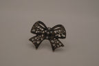 Vintage bronze-tone filigree Statement bow ring
