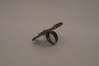 Vintage bronze-tone filigree Statement bow ring