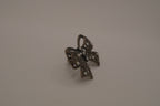 Vintage bronze-tone filigree Statement bow ring