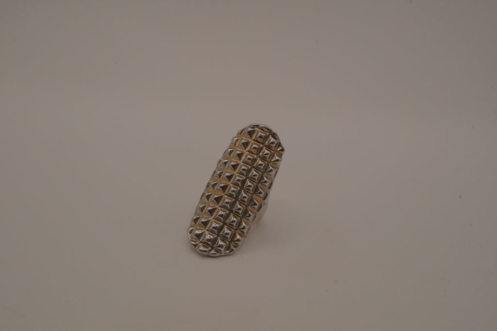 Geometric Textured Dome Statement Ring