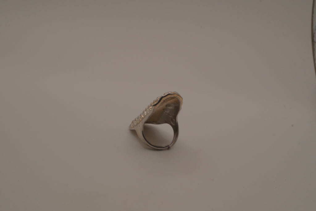 Geometric Textured Dome Statement Ring