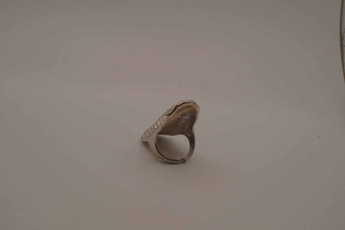 Geometric Textured Dome Statement Ring