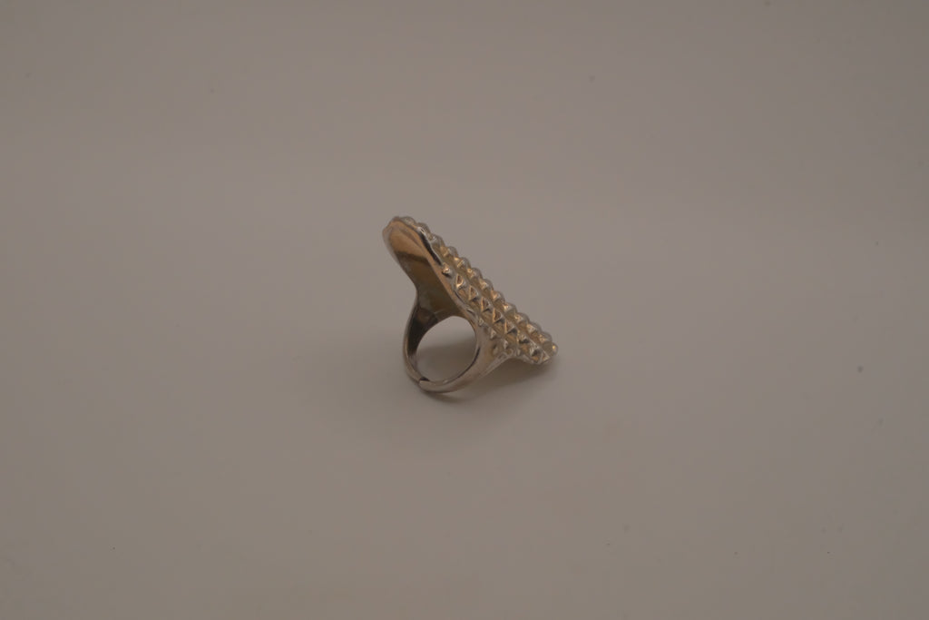 Geometric Textured Dome Statement Ring