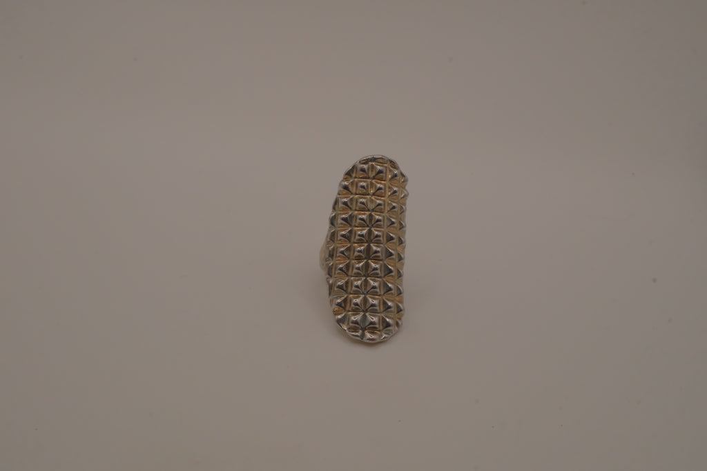 Geometric Textured Dome Statement Ring