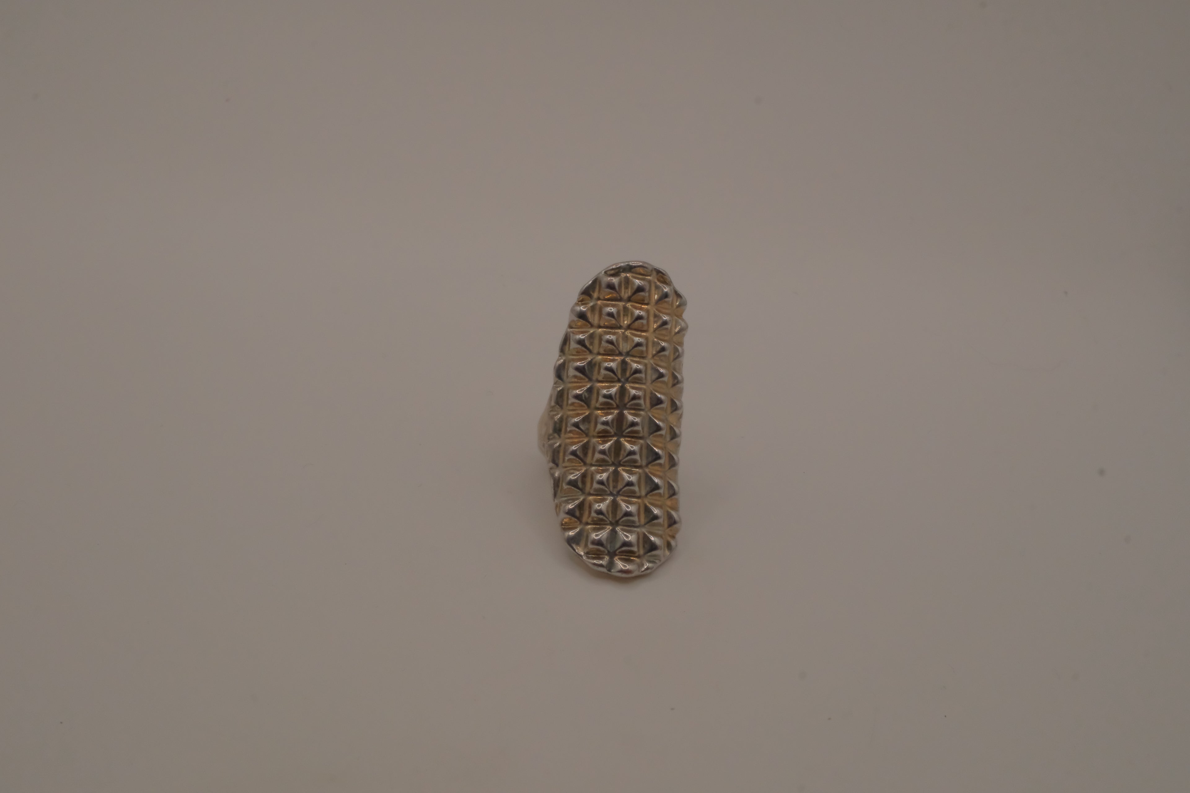 Geometric Textured Dome Statement Ring