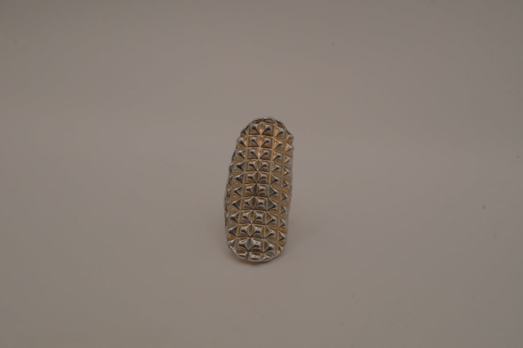 Geometric Textured Dome Statement Ring